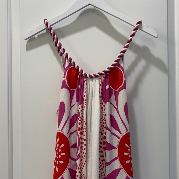 Farm Rio Maia Rope Trim Cotton Jumpsuit, Pink Floral, Size M - Picture 7 of 15